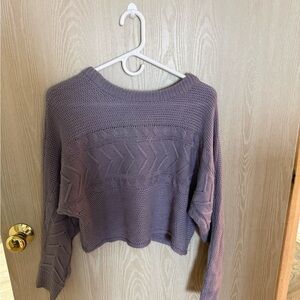 Mauve Cropped Knit Sweater